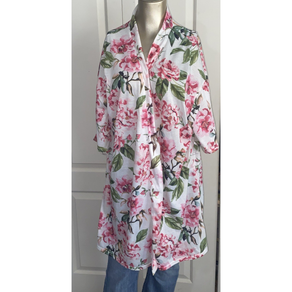 Show Me Your Mumu Floral Brie Robe One Size Pink Floral Lightweight No Belt